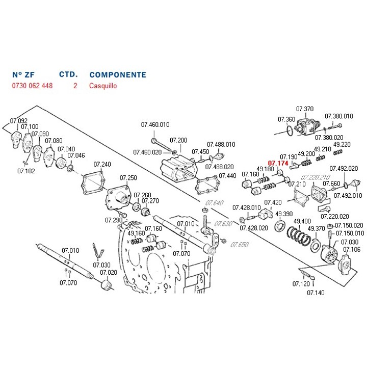 CASQUILLO SELECTORA CAJA (16S-1650)